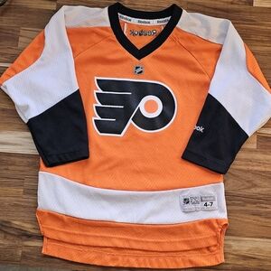 Reebok Philadelphia Youth 4-7 Flyers Hockey Jersey